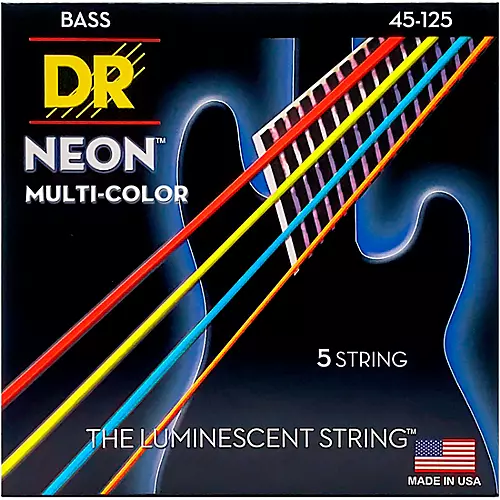 DR_Neon_NMCB5-45-125_Jeu de 5 cordes multicolores pour Guitare Basse électrique